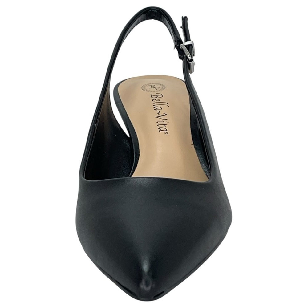 Bella Vita Scarlett Black Leather Womens Slingback Heels Size 8.5M - Picture 6 of 13